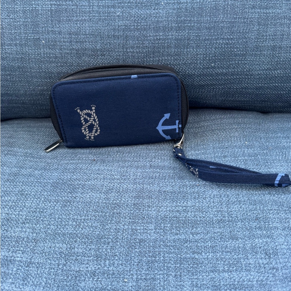 Navy Anchor Wristlet Wallet